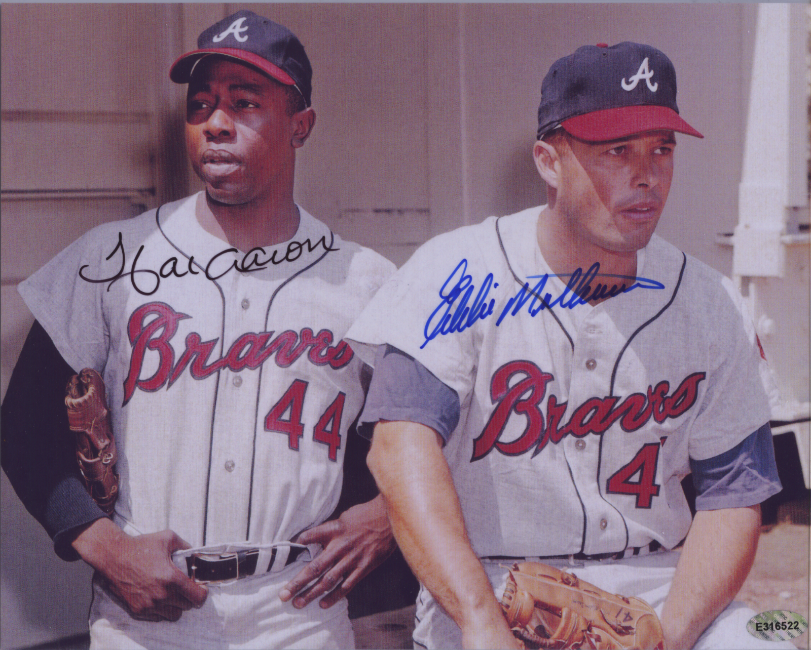 Hank Aaron / Eddie Mathews Autographed Signed 8x10 Photo Poster painting ( HOF Braves ) REPRINT