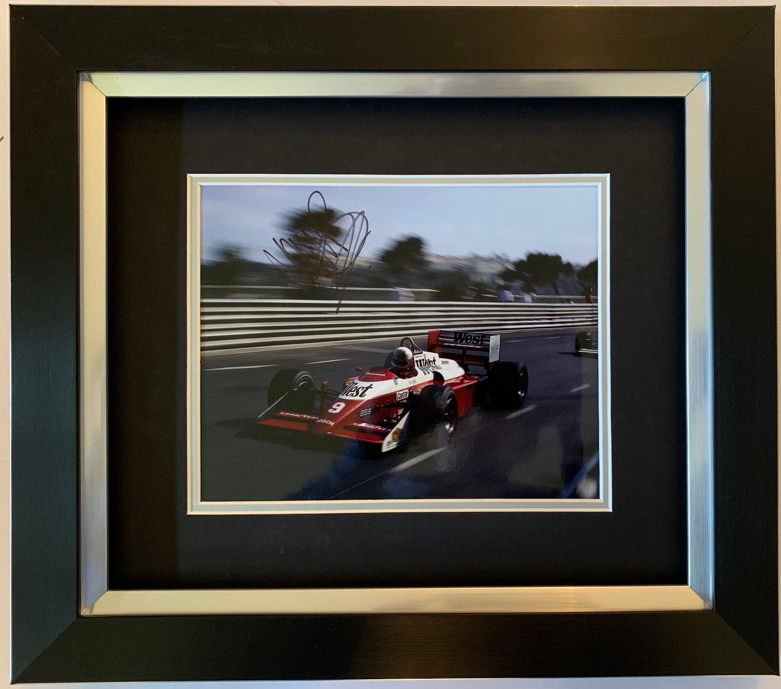 MARTIN BRUNDLE HAND SIGNED FRAMED Photo Poster painting DISPLAY WEST ZAKSPEED F1.