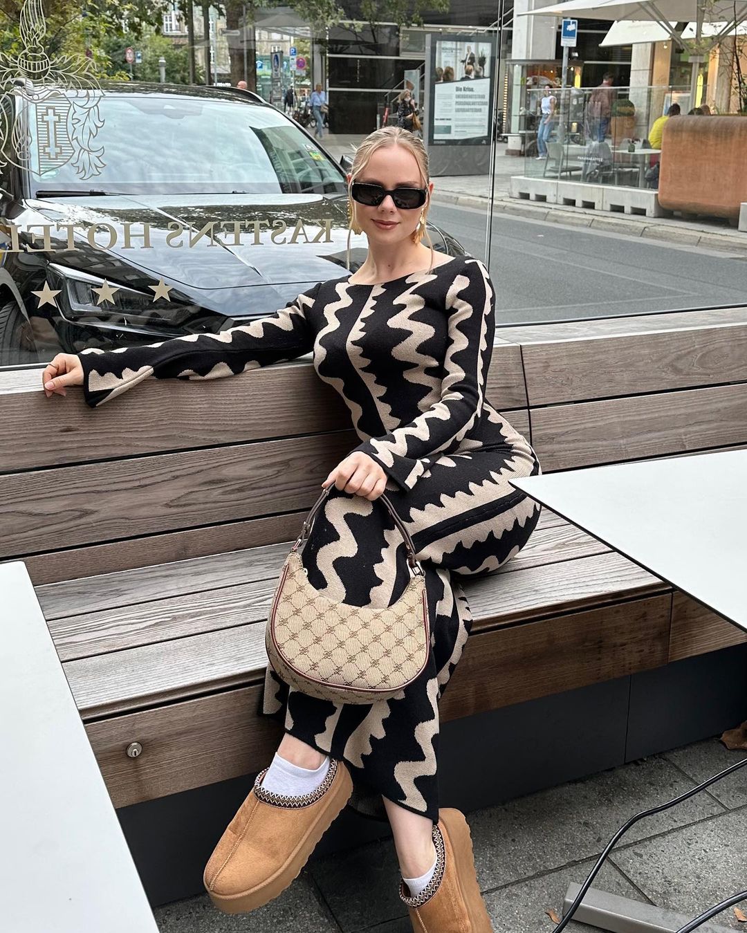Ootddress Striped Contrast Color Knit Maxi Bodycon Dress Boho High Waisted Hollow Out Slim Dresses Women Holiday Dresses Vestidos