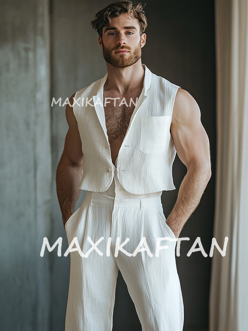 Linen Men Two Piece Set