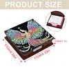 Wooden DIY Phoenix Diamond Painting Kit Note Box with 160 Papers for Office