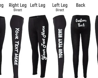 Pornhint ONE SIZE Black Custom LEGGINGS Pants for Women and Youths, , Design Your Own Workout Yoga Gym Leggings, Spandex & High Waisted Pants