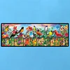 (US Only)Fence Birds 5D DIY Full Drill Round Diamond Painting Mosaic Home Decor 90x30CM