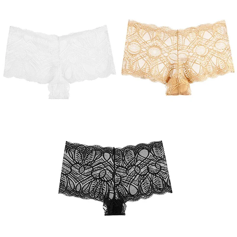 Billionm Sexy Lace Panties Underwear High Waist Woman Comfortable Boxer Female Intimates Transparent Panty Nylon Underpants