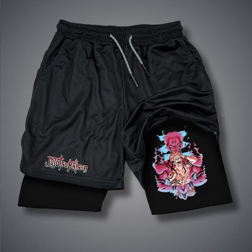 Casual Anime Printed Sports Shorts