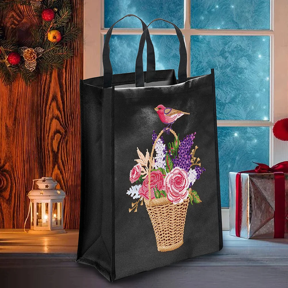 DIY Diamond Painting Eco-Friendly Bag - Flower Basket