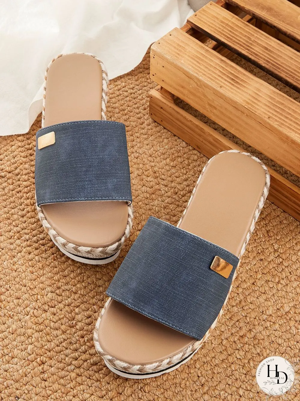 Resort Hemp Rope Sole Wedge Sandals