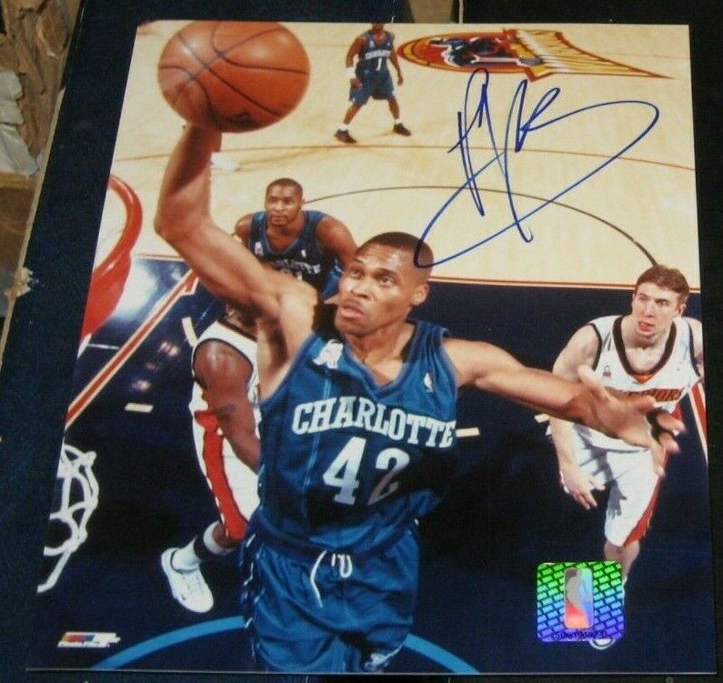 PJ Brown Charlotte Hornets SIGNED AUTOGRAPHED Photo Poster painting FILE 8x10 COA Basketball NBA