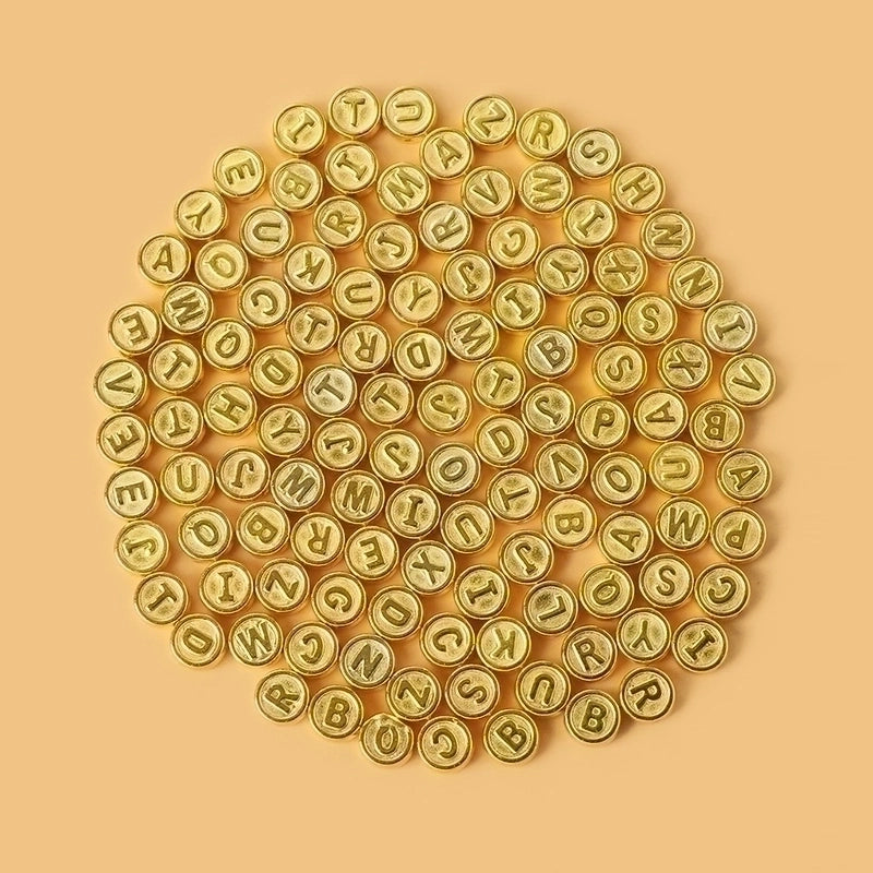 1 Set 9.6*0.5mm Hole Under 1mm Arylic Letter Beads