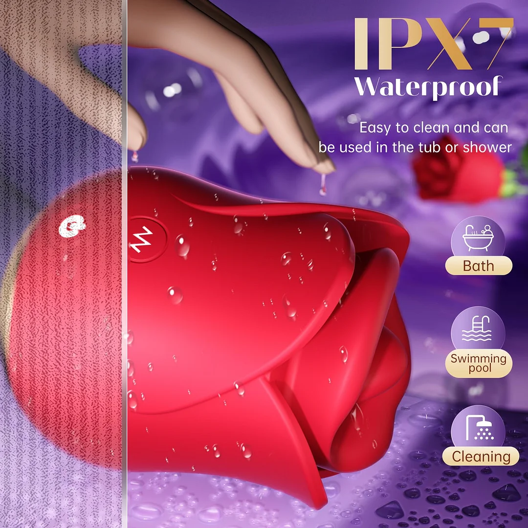 Upgraded Lip Kissing And Tongue Tapping Rose Vibrator For Women