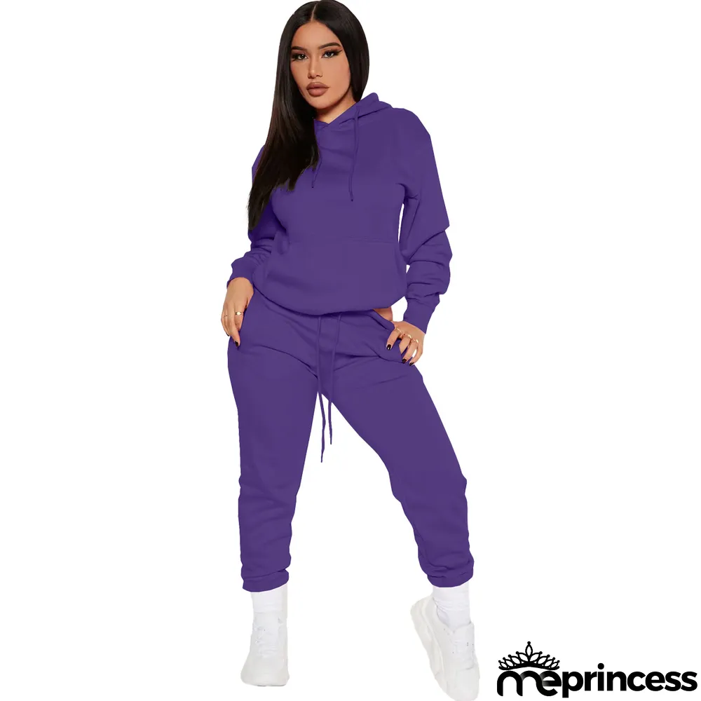 Women Casual Hoodies and Pant Two Piece Set