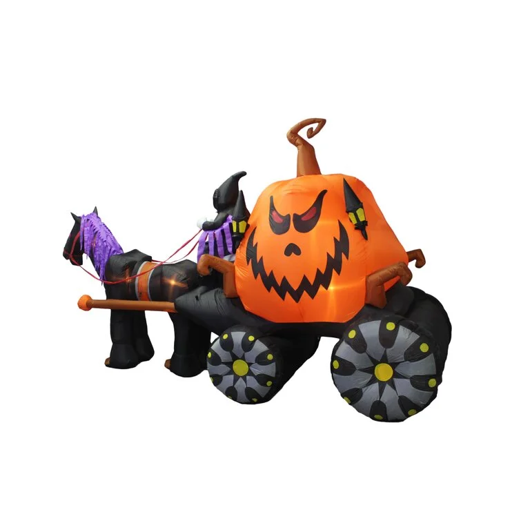 Halloween Skeleton Ghost Driving Carriage Decoration