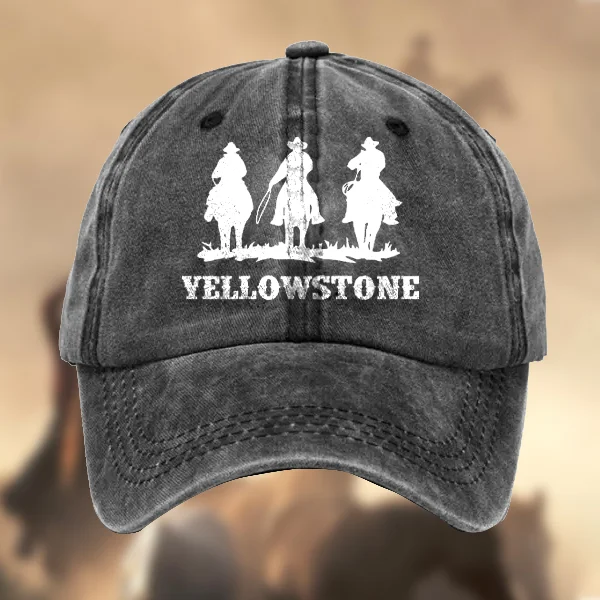 Men's Vintage Yellowstone Cotton Washed Baseball Cap