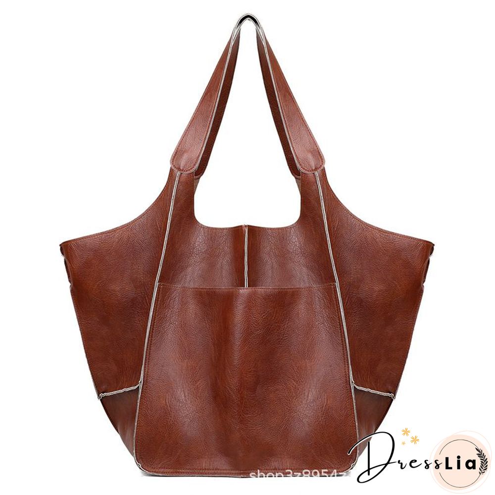 Brown Leather Womens Tote Bags School Handbags