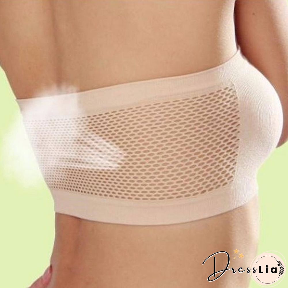 Women Seamless Strapless High Elastic Wrapped Invisible Strapless Soft Chest Wraps Tube Tops Push Up Bra Breathable Crop Top