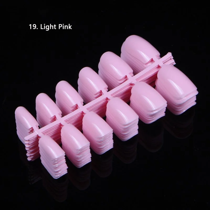 120pcs/pack 20 Colors Full Cover Nail Tips Short Design Fake Nails Square Faux Ongles Acrylic Frenc False Nails Art Tips Tools-Nail Inspo