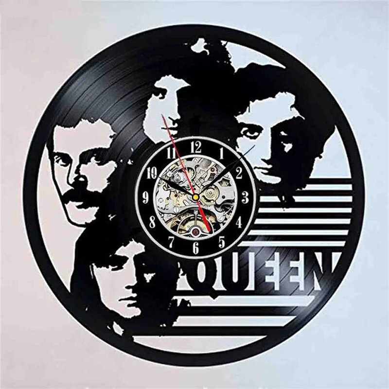 Queen Rock Band Wall Clock Modern Design Music Theme Classic Vinyl Record Clocks Wall Watch Art Home Decor Gifts for Musician