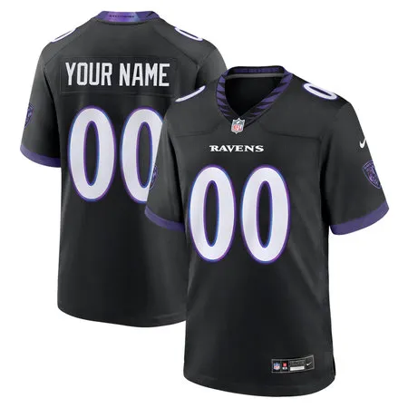 Youth Baltimore Ravens Nike Black Alternate Game Custom Jersey