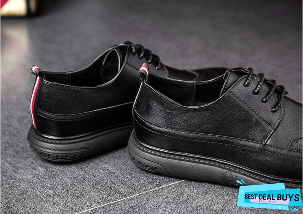 Retro Bullock Design Men Classic Business Formal Shoes Pointed Toe Leather Shoes Oxford Shoes