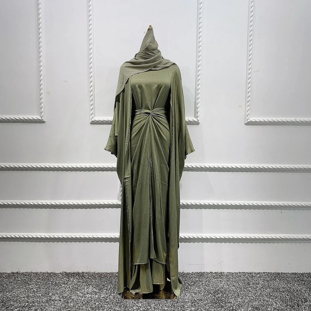 Uveng Cotton Blend Cool Solid Color Three-piece Suit