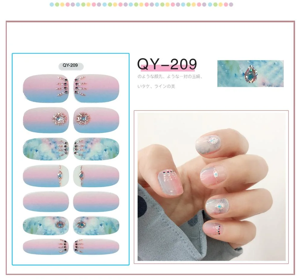 ENDRRFLLA Glitter Decorative Floral Nail Stickers Gray Water Transfer Polish Items Nail Art Decals 2020 New Design Nail Art 1pc-Nail Inspo