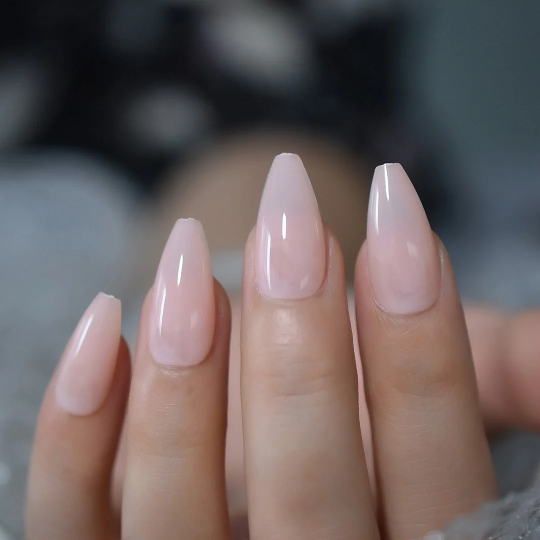 Medium Nails Glossy Manicure Fake Nails Coffin Pure Color Chooseful UV Nails False Fingernails Tips Supplies For Profrssionals-Nail Inspo