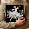 (25x25cm)DIY Ballet Girl Framed Handmade Pearl Painting Art Craft Kit Living Home Decor