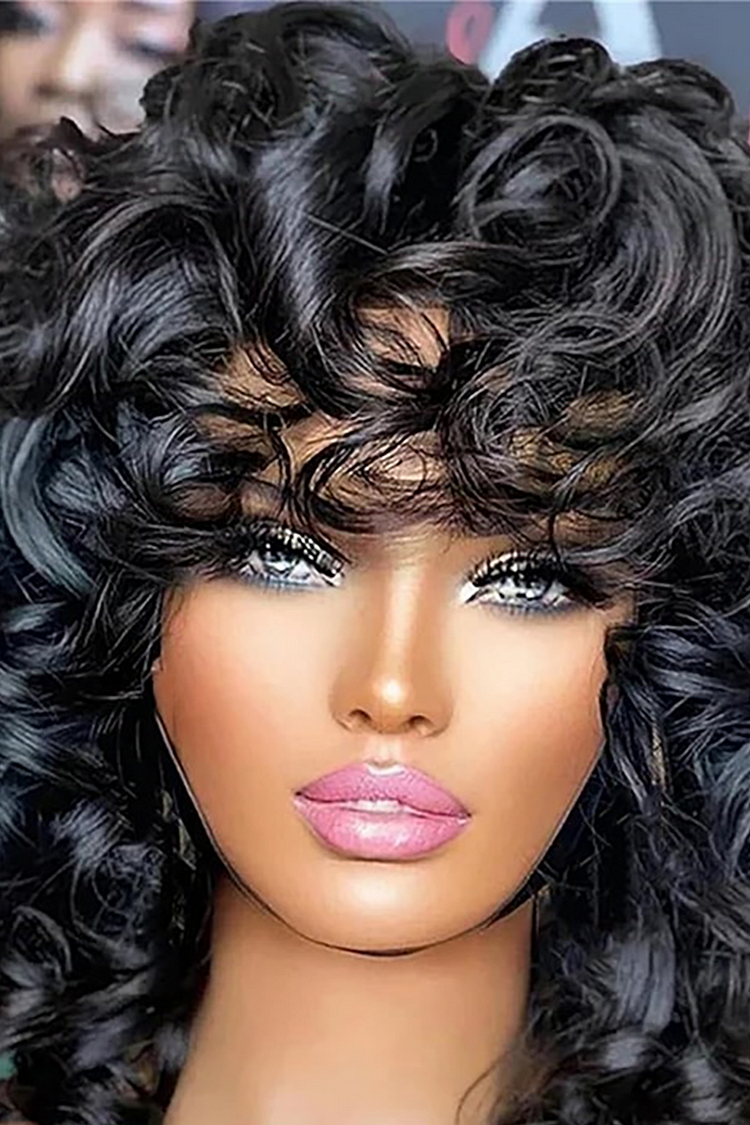 Water Wave Afro Hair Short Wavy Wigs