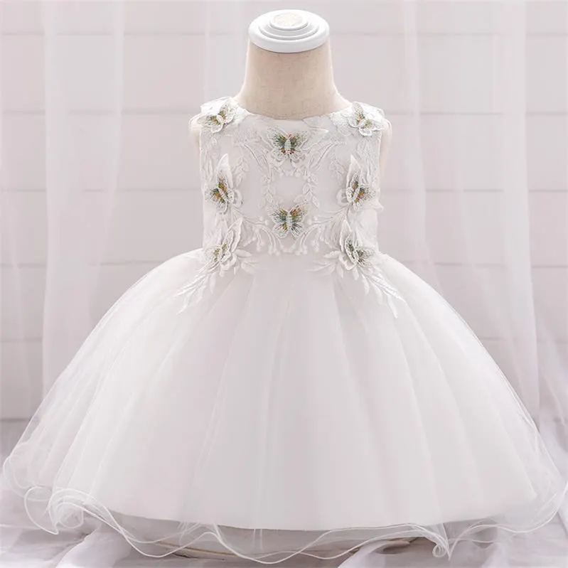 2021 Summer Newborn 1st Birthday Dress For Baby Girl Dress Butterfly Baptism Dress Wedding Princess Dresses Girl Party 1 2 Year