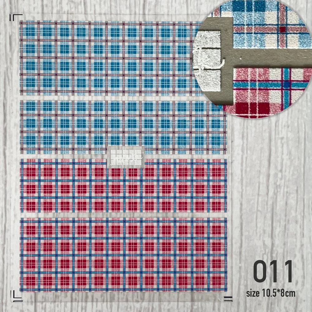 Beautizon 2021 New 3D Engraved Nail Stickers Checked pattern high quality Sticker Empaistic Butterfly Sticker