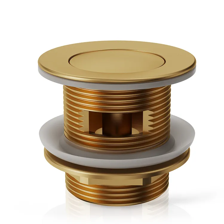 EVERSTEIN Overflow Pop Up Bathtub Drain Brushed Gold