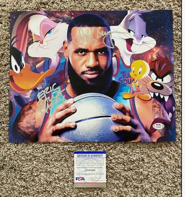 Jeff Bergman (Bugs) & Eric Bauza (Daffy) Space Jam Signed 11x14 Photo Poster painting PSA 2