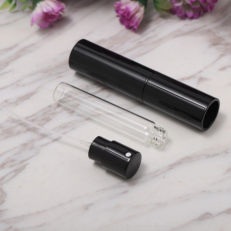 10ml Perfume Sub-bottle Rotating Retractable ABS Spray Glass Empty Bottle Mouth Spray Bottle Portable Travel Sample Logo