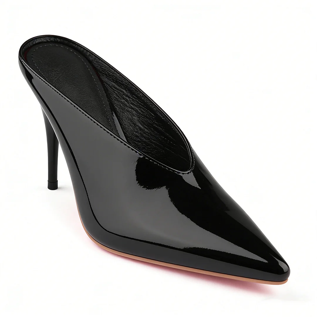 95mm Pointed Toe High Heel Prom Shoes Red Bottoms Pumps Sandals-MERUMOTE