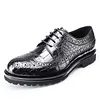 Handmade Alligator Shoes Modern Classic Brogue Lace Up Leather Lined Perforated Dress Oxfords Shoes