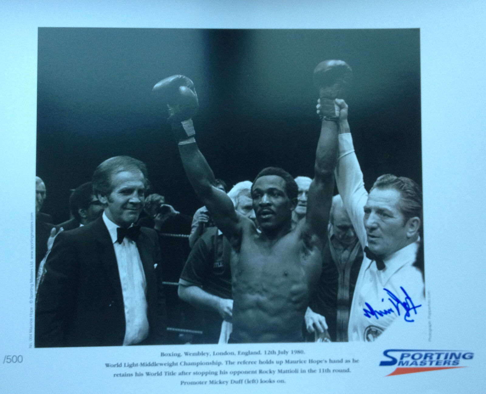 MAURICE HOPE - FORMER WORLD CHAMPION - LARGE SIGNED LIMITED EDITION Photo Poster painting