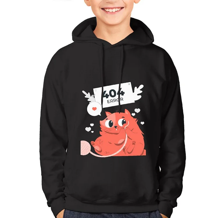 Children's Hoodie A Cat Playing with A Hairball