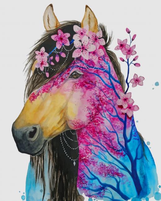 

Abstract Floral Horse – Paint By Numbers - 40*50CM, 501 Original