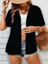 Vibrant Solid Color Open Front Cardigan - Soft, Versatile, Short Sleeve, Perfect for Spring & Summer - Women's Essential Clothing for Everyday Wear