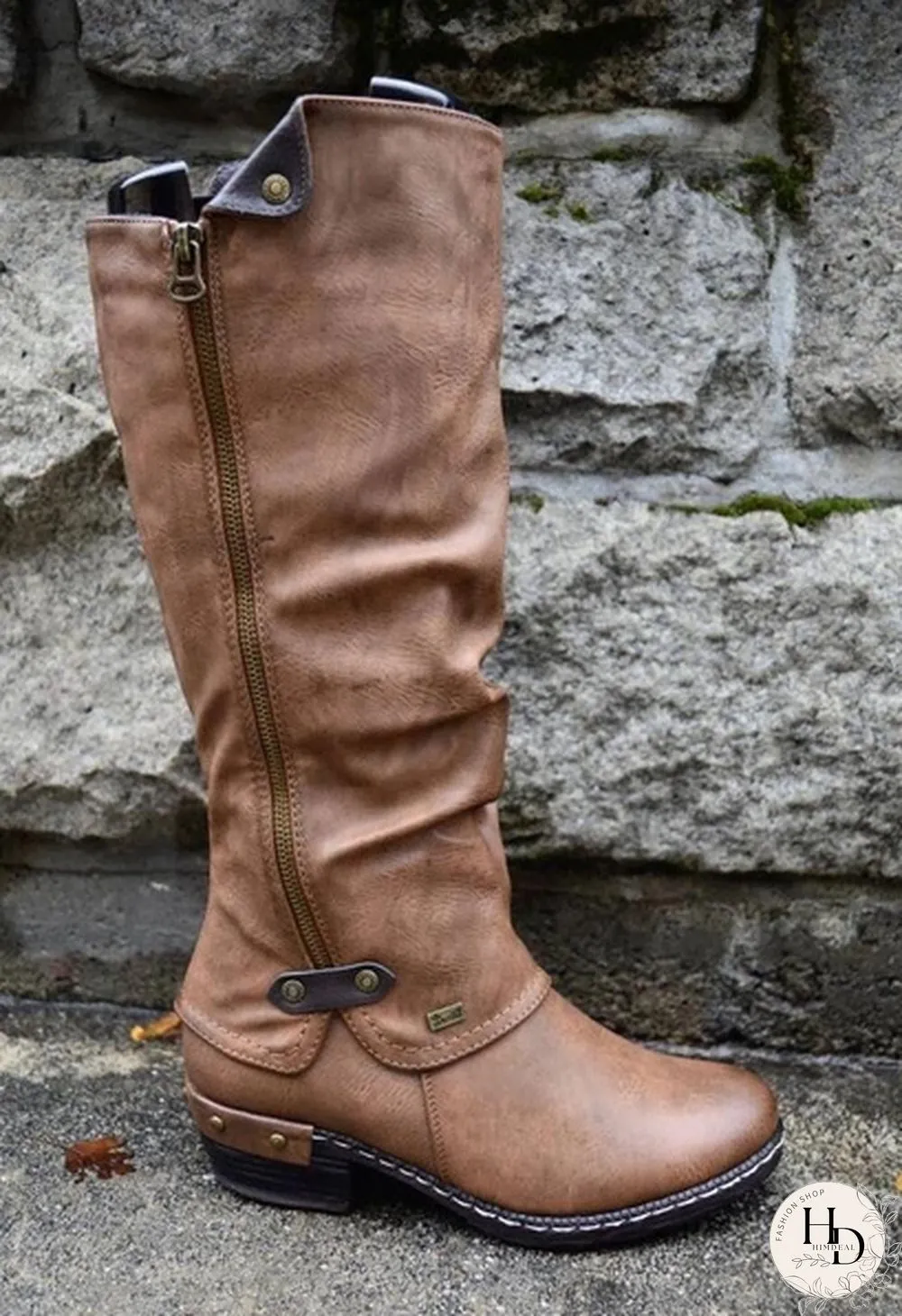 Winter Women's Fashion Causal Knee High Boots Ladies Leather Long Boots Plus Size 35-43