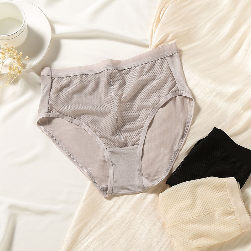 Pantalon triangle en soie pour femme, léger, taille moyenne, sans couture- SOIE PLUS