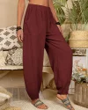 Long Elastic Loose Casual Trousers Harem Pants Pockets Wide Leg Pants