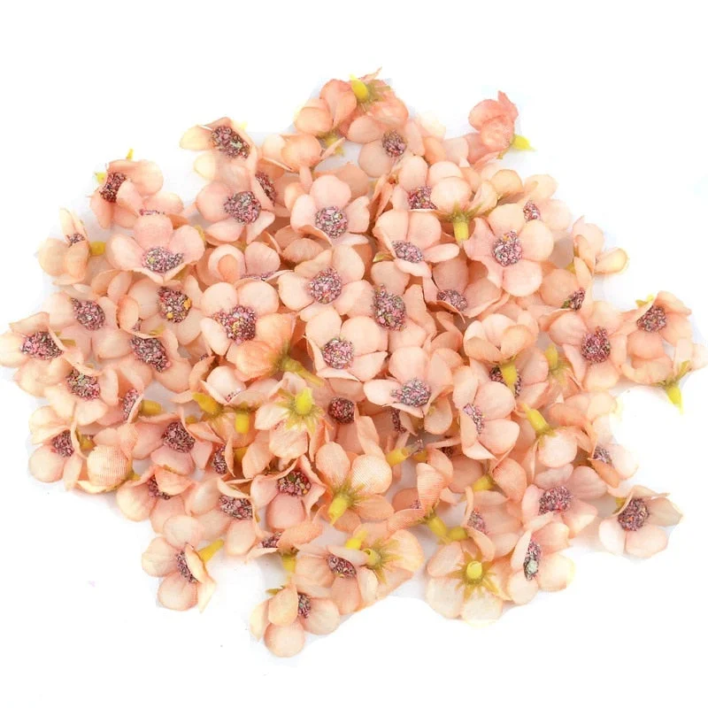 50pcs 2cm Multicolor Mini Silk Artificial Daisy Flower Head For Crown Wedding Garland Decoration Handmade DIY Scrapbooking Craft