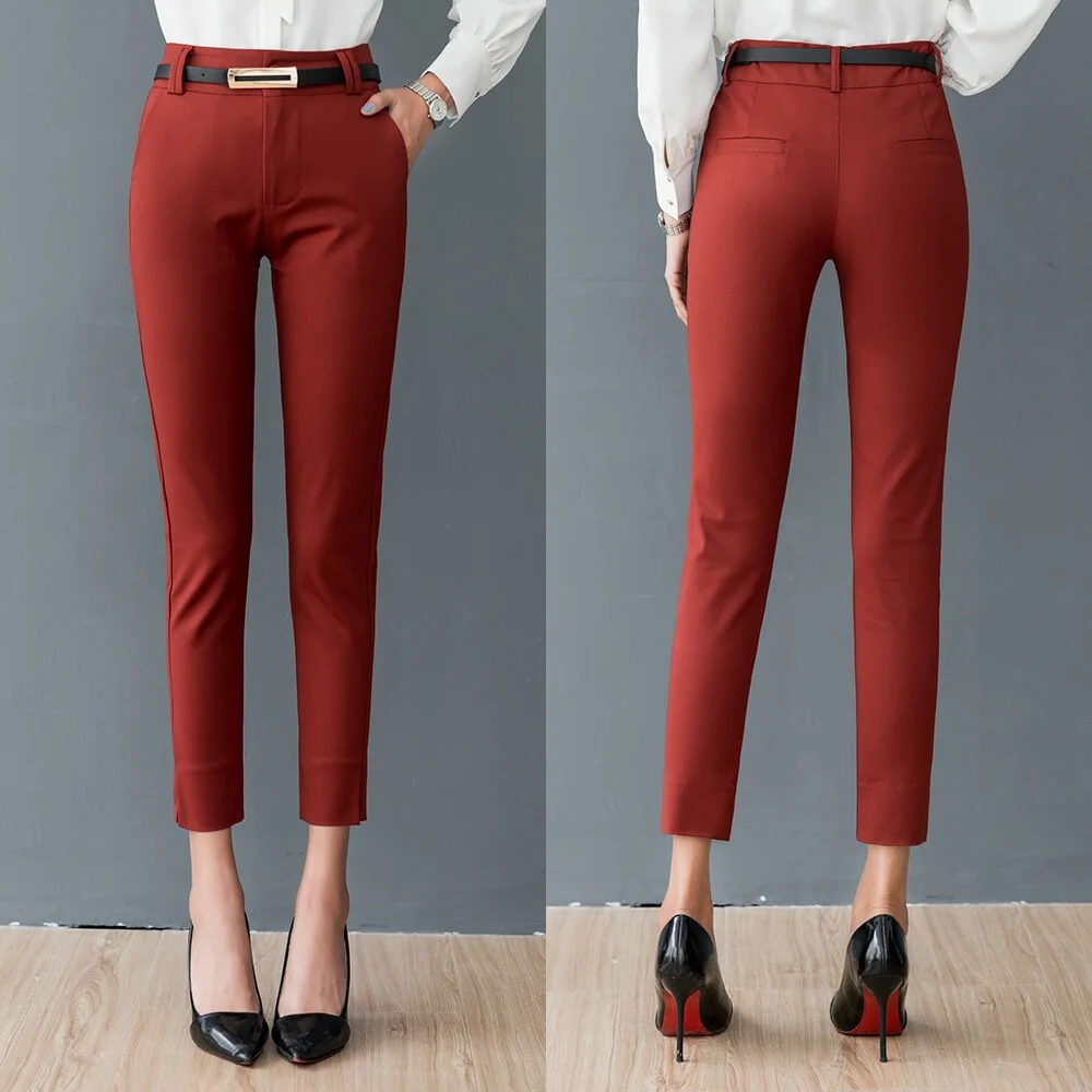 Office Lady Pencil Pants 2020 Women Fashion Work Wear Trousers Business Ladies Korean Style Female Black Navy blue White Pants