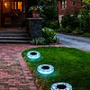 4Pcs LED Mosaic Solar Disk Light IP44 Waterproof Decorative Driveway Lamps Solar-Powered Ground Mosaic Disk Lamp for Outdoor Walkway Patio & Lawn