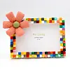 Daisy Flower DIY Building Block Photo Frame Kit,Creative Handmade Assembled Photo Frame Handmade Craft Gift Home Tabletop Display Decor