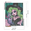Diamond Painting-DIY Full Round Drill Girl with Green Hair(40x50cm)