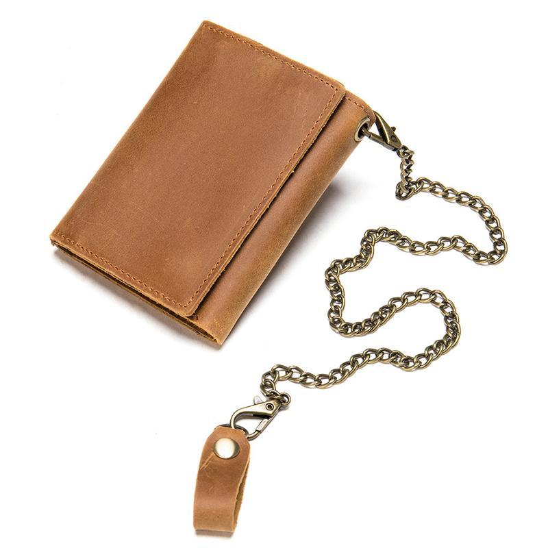 Mens RFID Blocking Retro Personality Leather Wallet