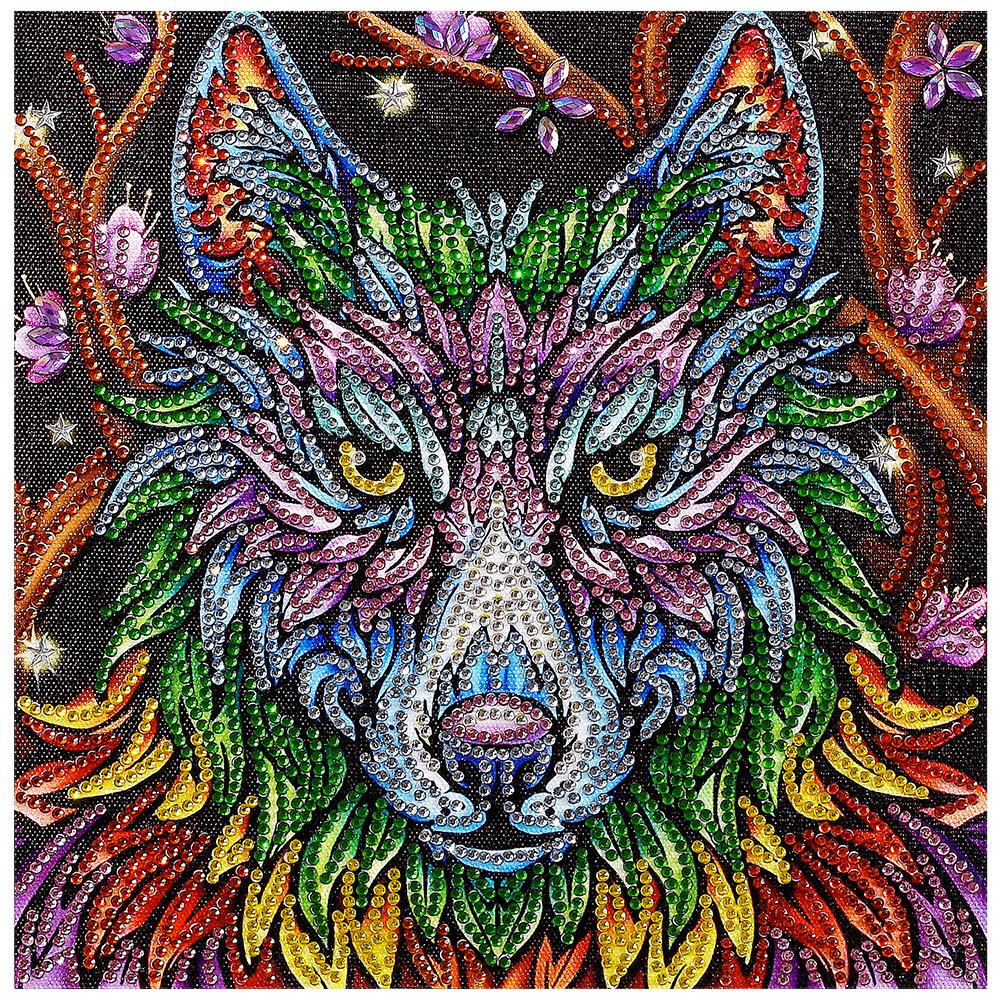 Wolf 30x40cm(canvas) beautiful special shaped drill diamond painting