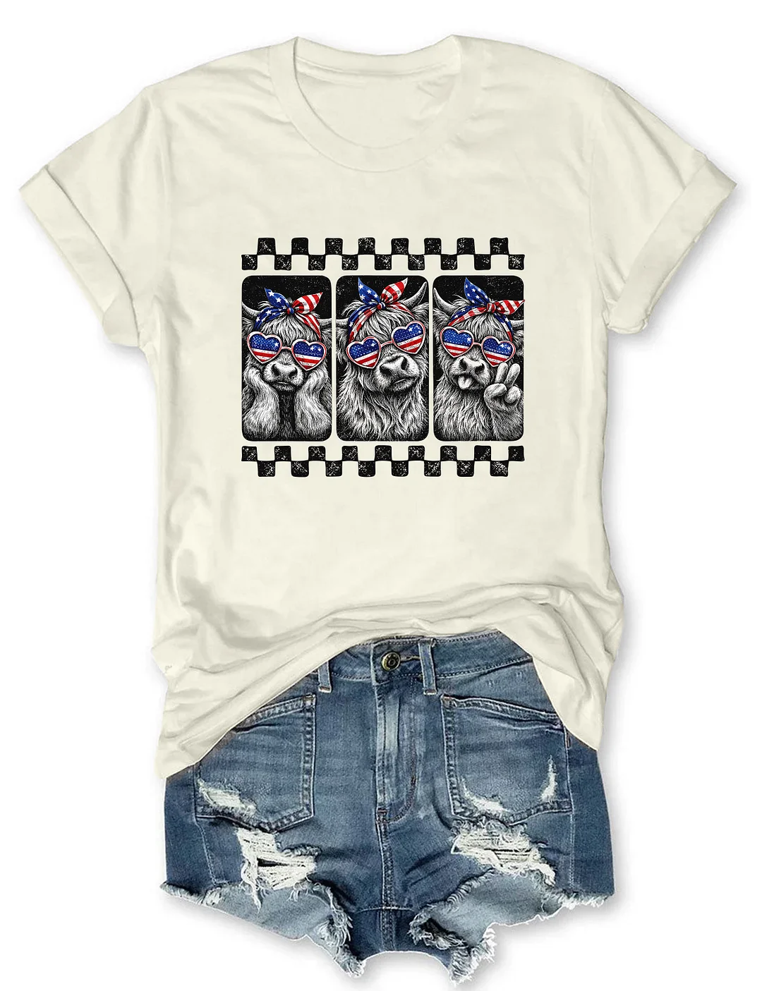 Highland Cow 4th Of July T-shirt